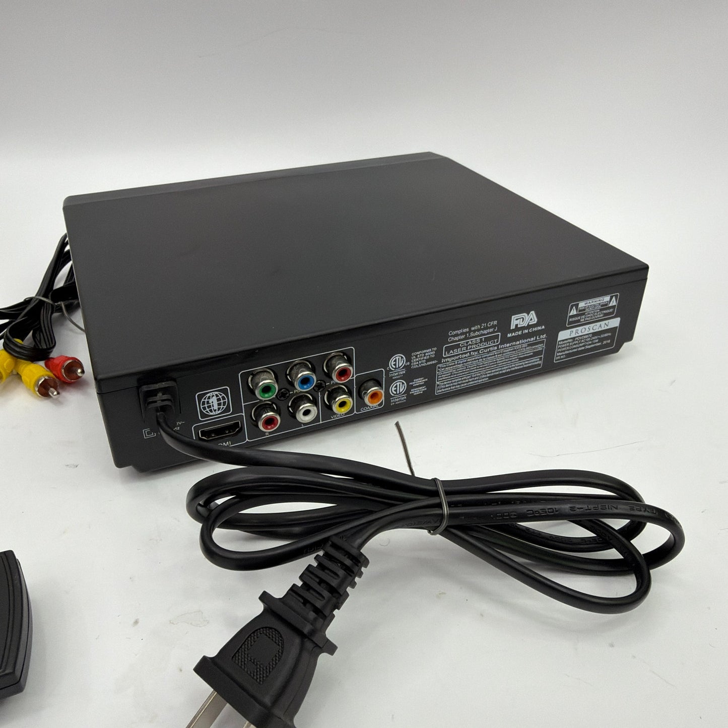 Proscan PDVD6670 DVD Player with HDMI USB Remote Power Cord and AV Cables