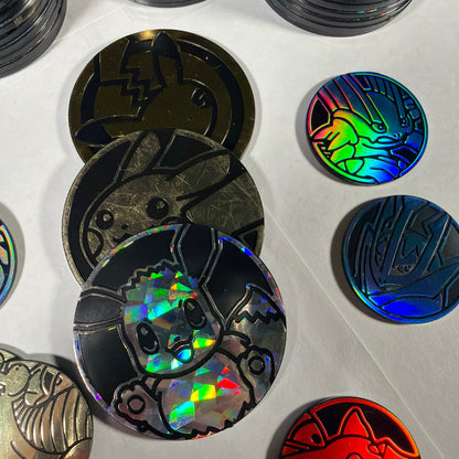 Pokémon TCG Collectible Coin Lot 50+ Mixed Holo & Standard Tokens