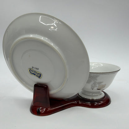 Norcrest Japan 25th Anniversary Teacup and Saucer Set C-195 with Roberts Twin