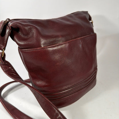 Etienne Aigner Genuine Leather Burgundy Hobo Shoulder Bag