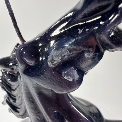 Black Rearing Horse Candle Figurine 11 x 7 x 4 in