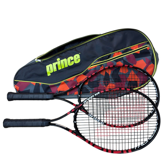 Prince Thunder 110 Tennis Racket Set of 2 with Bag 4 1/4" Grip