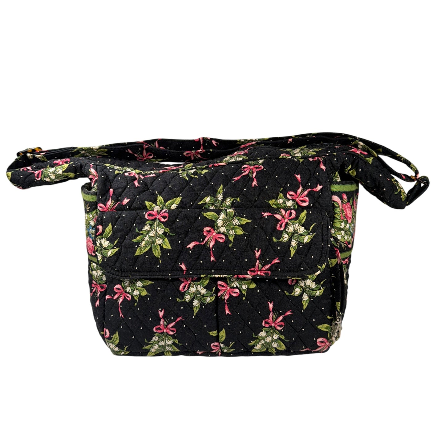 Vera Bradley Quilted Shoulder Bag Floral Bow Print Approx 12x6x10