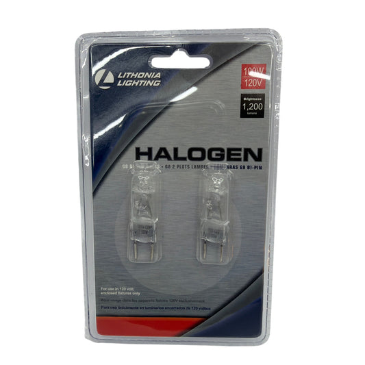 Lithonia Lighting OQHL 100 Halogen T4 G8 100W 120V Light Bulbs 2-Pack