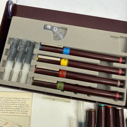 rOtring Rapidograph F Technical Pen Set w/ Case, Tips & Accessories