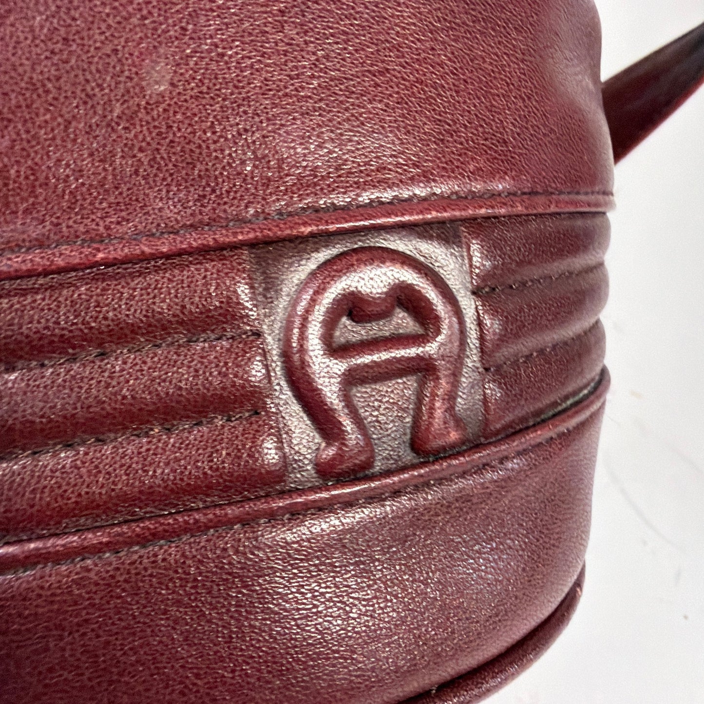 Etienne Aigner Genuine Leather Burgundy Hobo Shoulder Bag