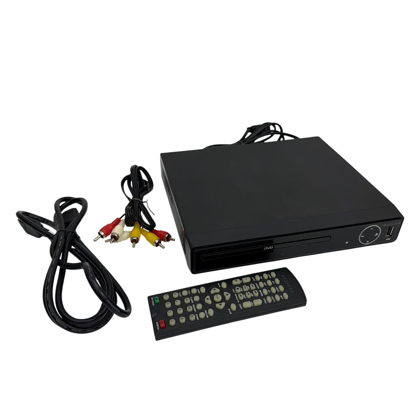 Proscan PDVD6670 DVD Player with HDMI USB Remote Power Cord and AV Cables