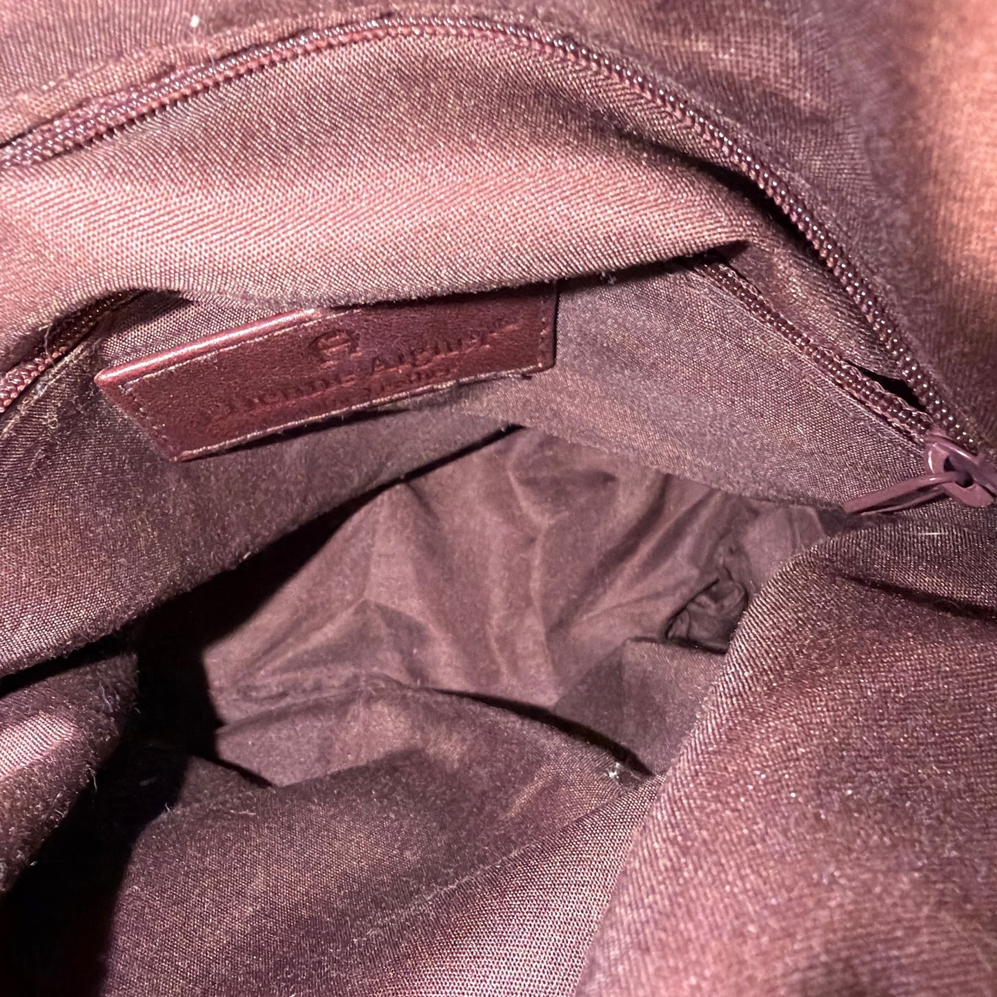 Etienne Aigner Genuine Leather Burgundy Hobo Shoulder Bag