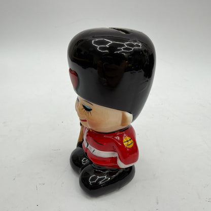 Ceramic British Guard Toy Soldier Coin Bank Approx 5 in