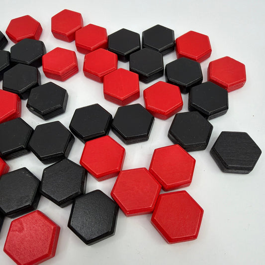 FoxMind Six The Game of Shape & Strategy Wooden Hexagon Tile Game Set w/ Bag