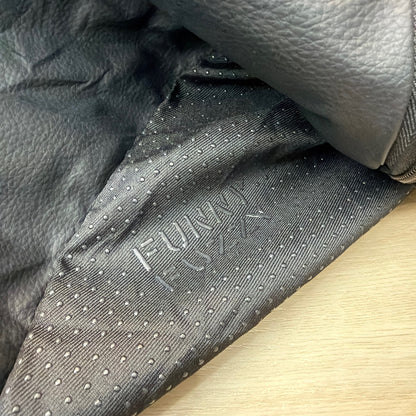 FunnyFuzzy Faux Leather Dog Car Seat Booster Bed with Straps Black/Gray