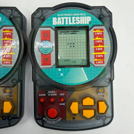 1995 Milton Bradley Electronic Hand-Held Battleship Game Lot of 2 Tested