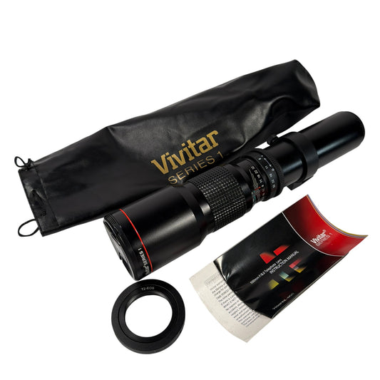 Vivitar Series 1 500mm f/8 Telephoto Lens T-Mount with T2-EOS Adapter
