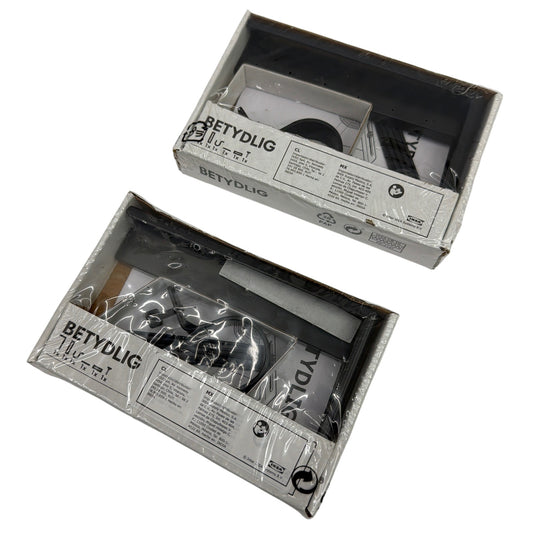 Lot of 2 IKEA BETYDLIG Wall/Ceiling Curtain Rod Brackets Black 602.172.28 New