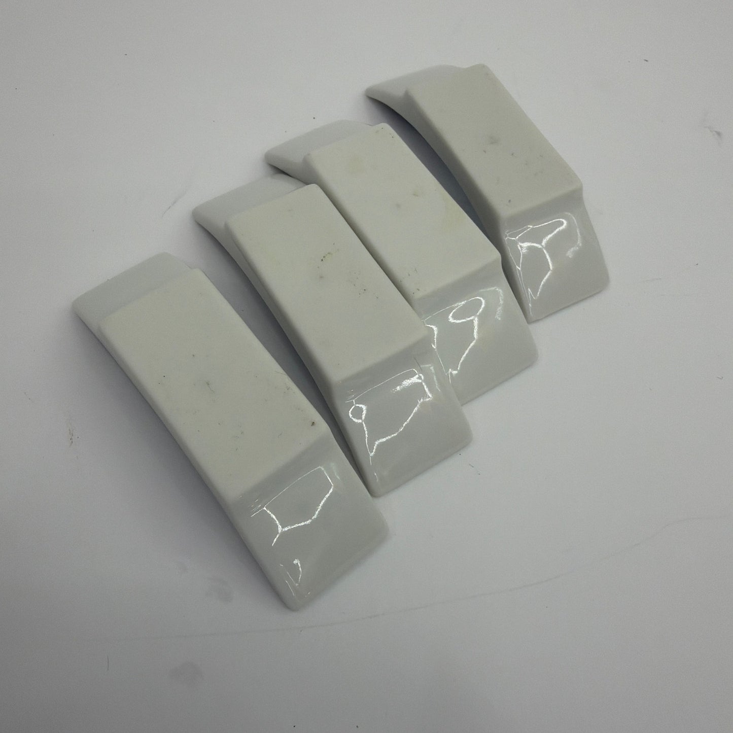 Lot of 4 White & Blue Porcelain Chopstick/Utensil Rests w/ Chinese Characters