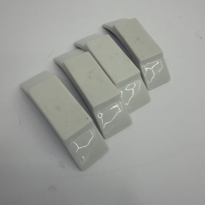 Lot of 4 White & Blue Porcelain Chopstick/Utensil Rests w/ Chinese Characters