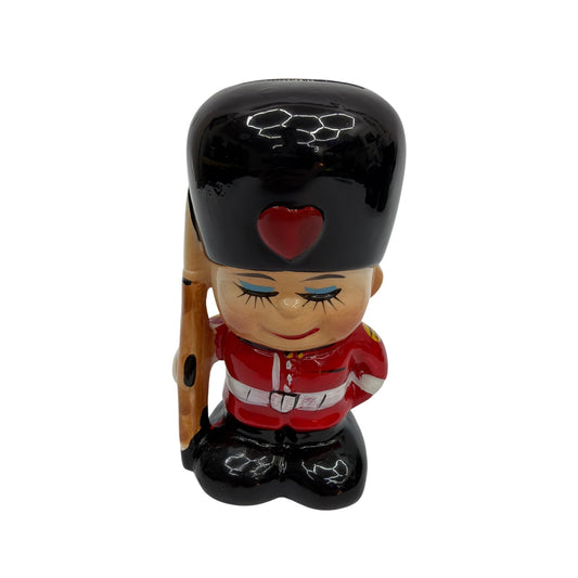 Ceramic British Guard Toy Soldier Coin Bank Approx 5 in