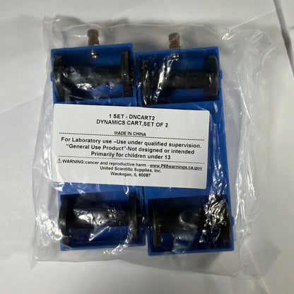 United Scientific Supplies DNCART2 Dynamics Carts Set of 2 Blue Physics Lab