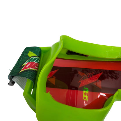 Lot of 2 Mountain Dew Promotional Ski / Snowboard Goggles Green with Red Lenses
