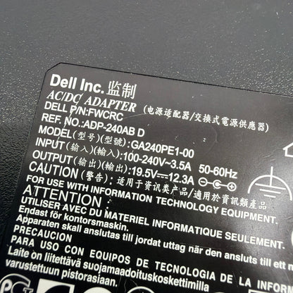 Dell GA240PE1-00 240W AC Adapter 19.5V 12.3A FWCRC with Power Cord