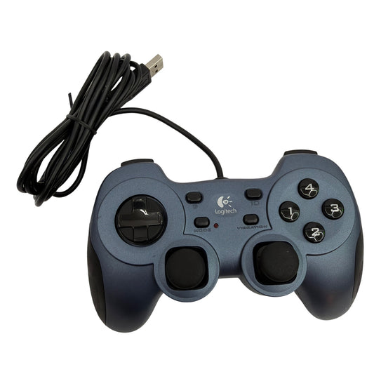 Logitech RumblePad 2 USB Wired Gamepad Controller G-UF13 Blue Tested