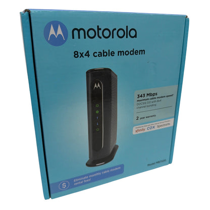Motorola MB7220 DOCSIS 3.0 8x4 Cable Modem with Cables and Power Adapter