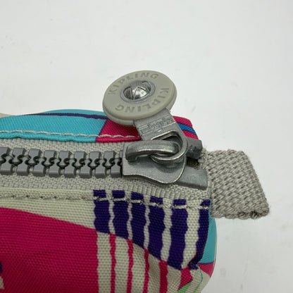 Kipling AC3364 Zip Pencil Case Cosmetic Pouch Multicolor With Monkey Keychain