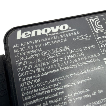 Lenovo ADLX45NLC3A 45W 20V 2.25A AC Adapter Charger 45N0294 Slim Tip Tested