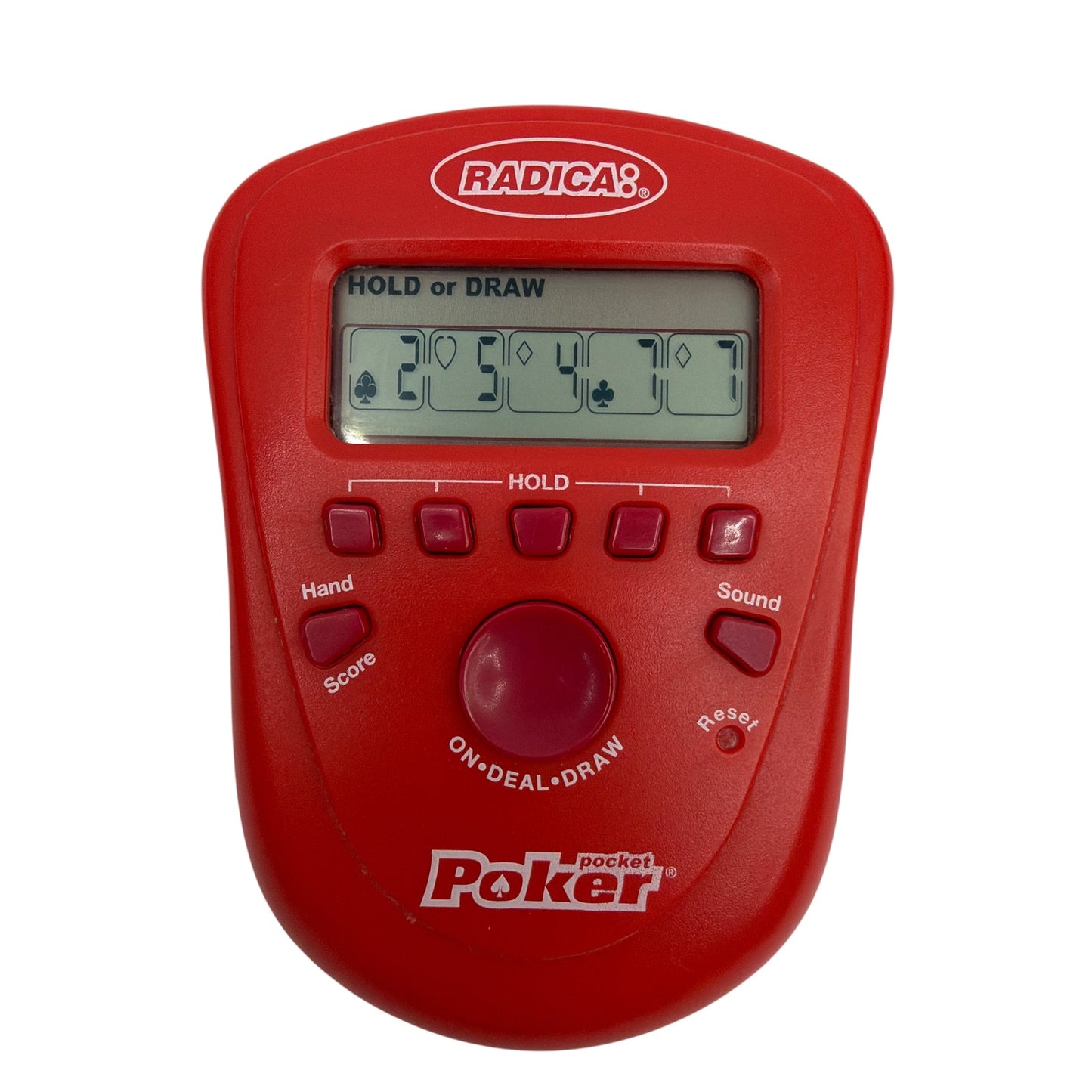 Radica Pocket Poker Draw & Deuces Handheld Electronic Game Red 2006 Tested