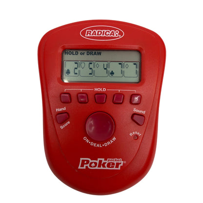 Radica Pocket Poker Draw & Deuces Handheld Electronic Game Red 2006 Tested