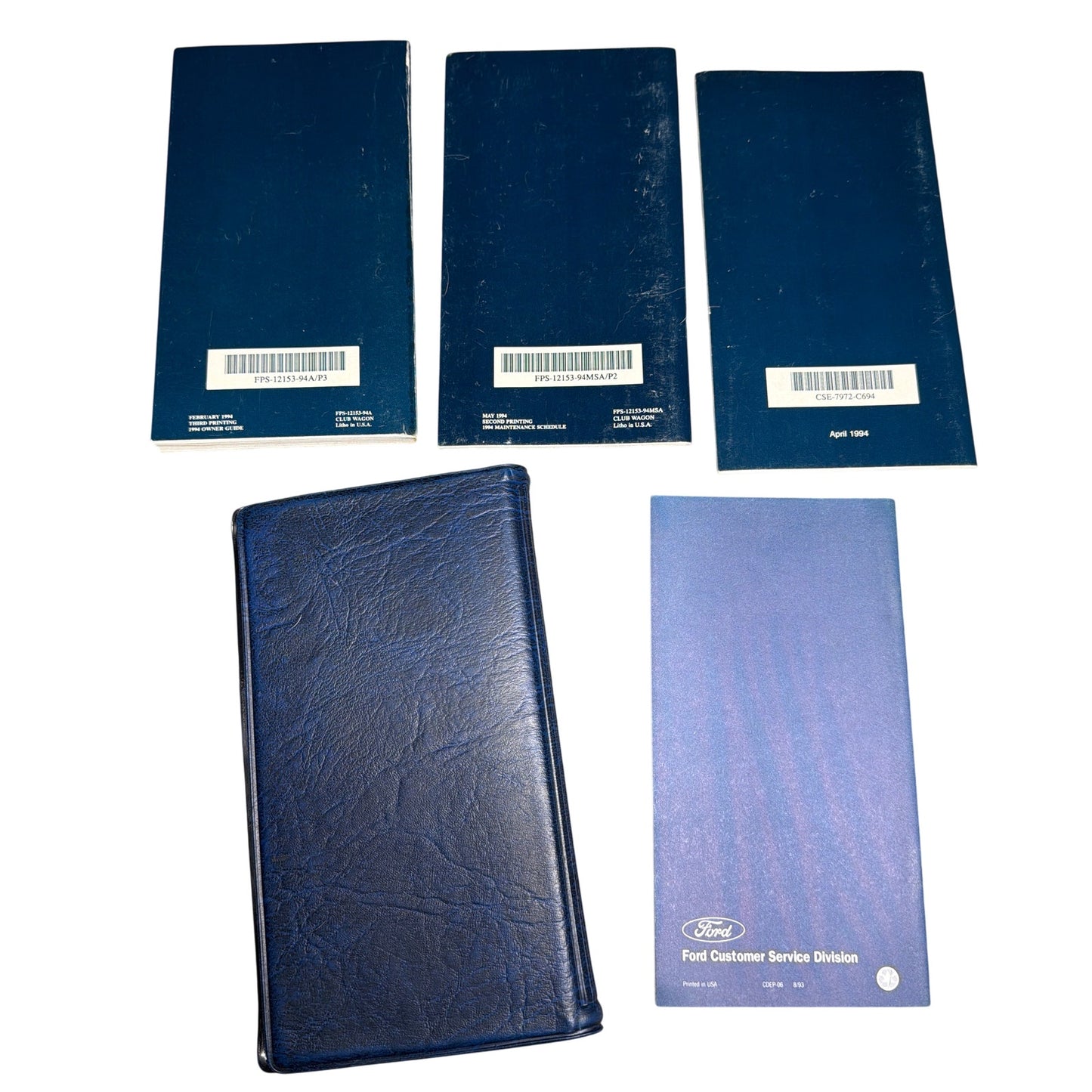 1994 Ford Club Wagon Owner Manual Set w/ Case, Warranty & Maintenance Books