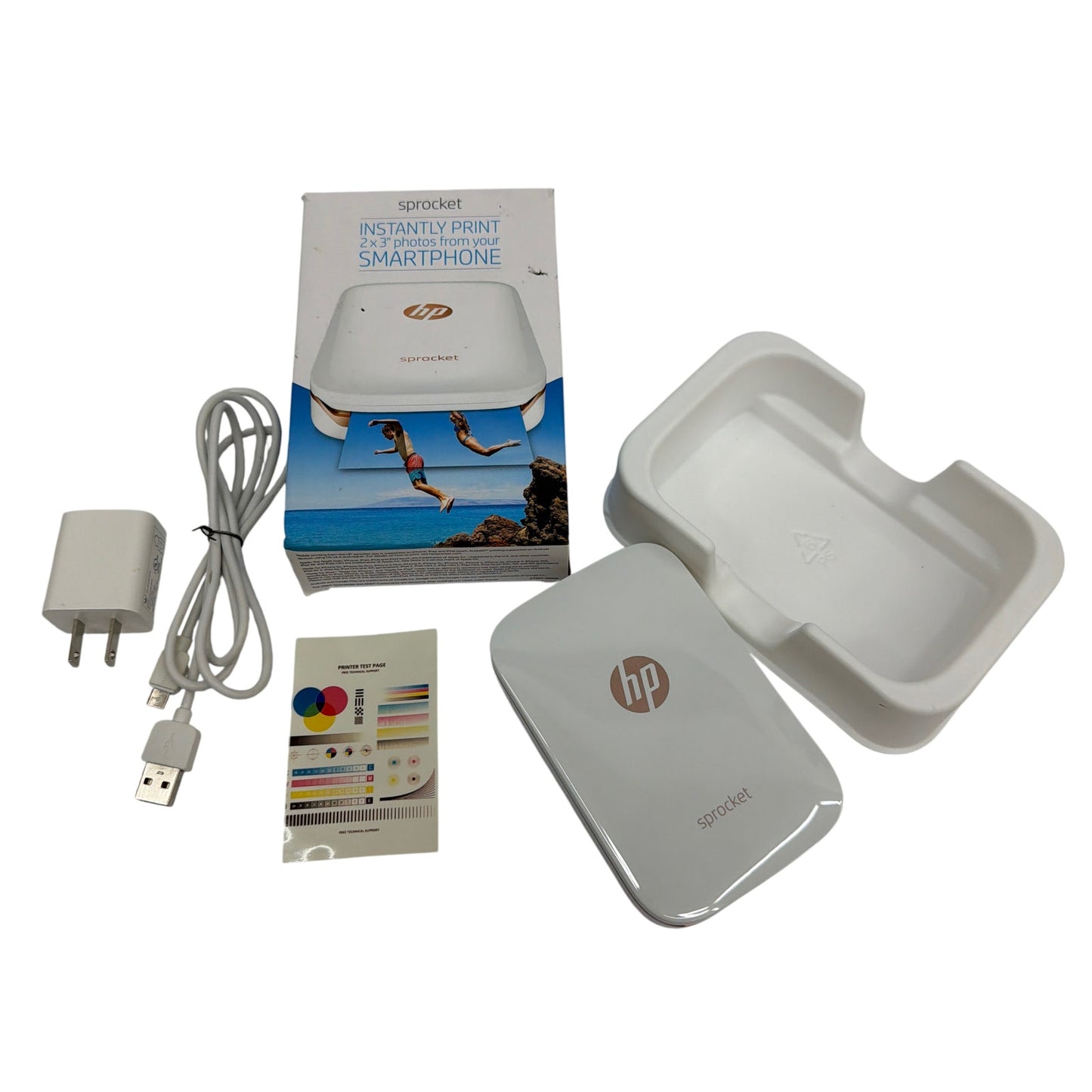 HP Sprocket 100 Portable 2x3 Photo Printer White Rose Gold X7N07A