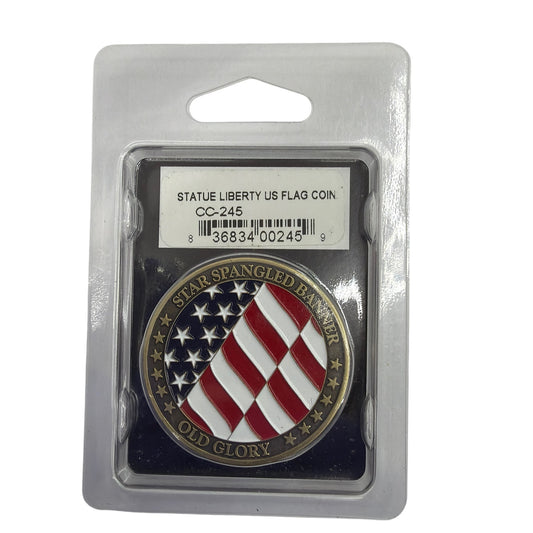 Challenge Coin Company Statue of Liberty US Flag Challenge Coin CC-245