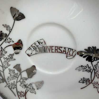 Norcrest Japan 25th Anniversary Teacup and Saucer Set C-195 with Roberts Twin