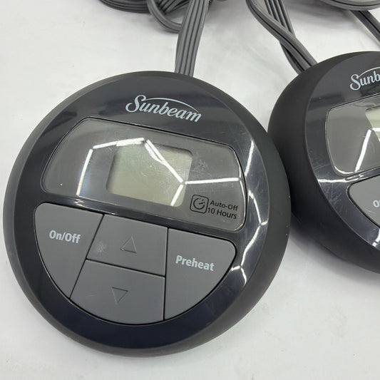 Sunbeam Dual Heated Blanket Controller Set Style Z85KQ 4-Prong Black Gray