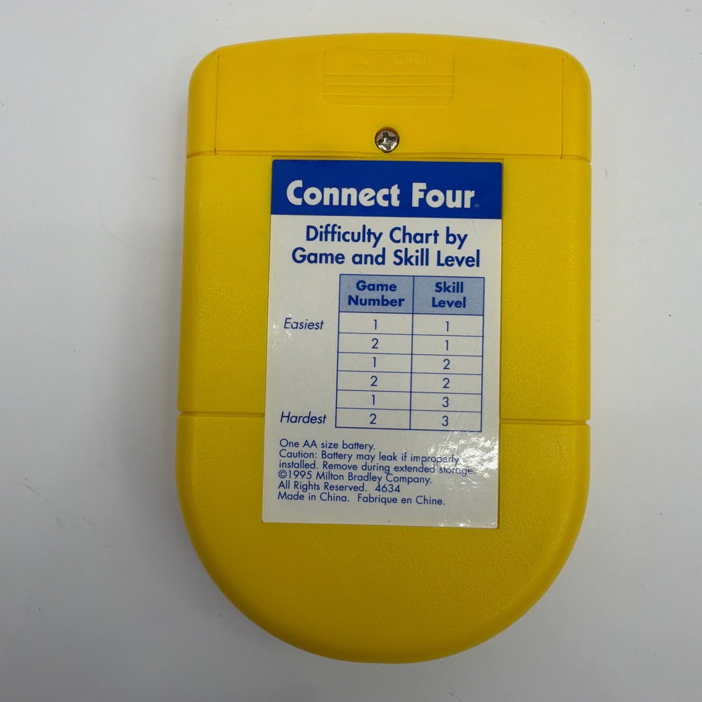 Milton Bradley Connect Four Electronic Handheld Game 1995 Model 4634 Tested