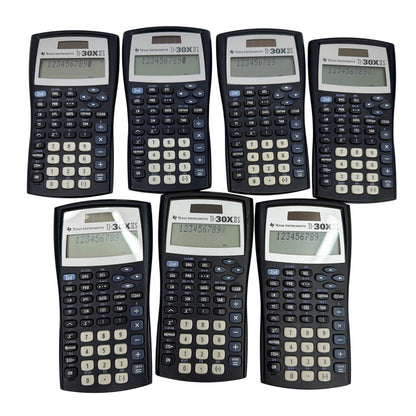 Lot of 7 Texas Instruments TI-30X IIS Scientific Calculators Tested