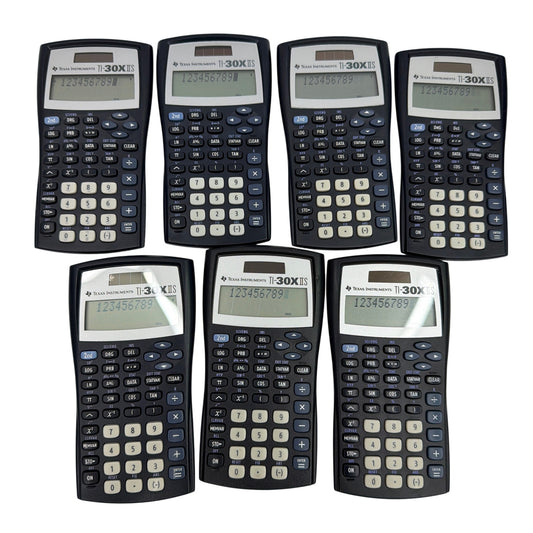 Lot of 7 Texas Instruments TI-30X IIS Scientific Calculators Tested