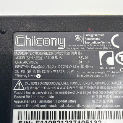 Chicony A11-065N1A 65W 19V 3.42A AC Adapter Charger with Power Cord