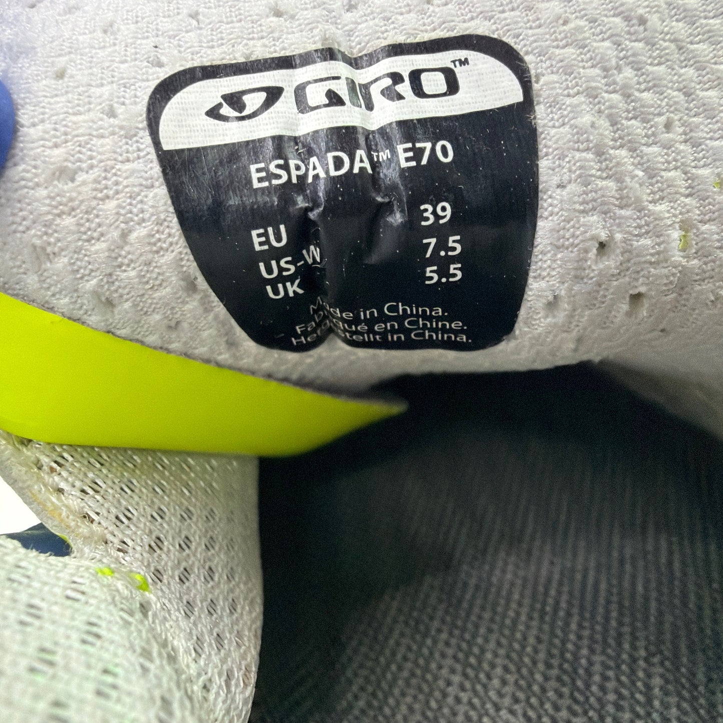 Giro Espada E70 Women’s Road Cycling Shoes Hi-Vis Yellow EU 39 US 7.5 No Cleats