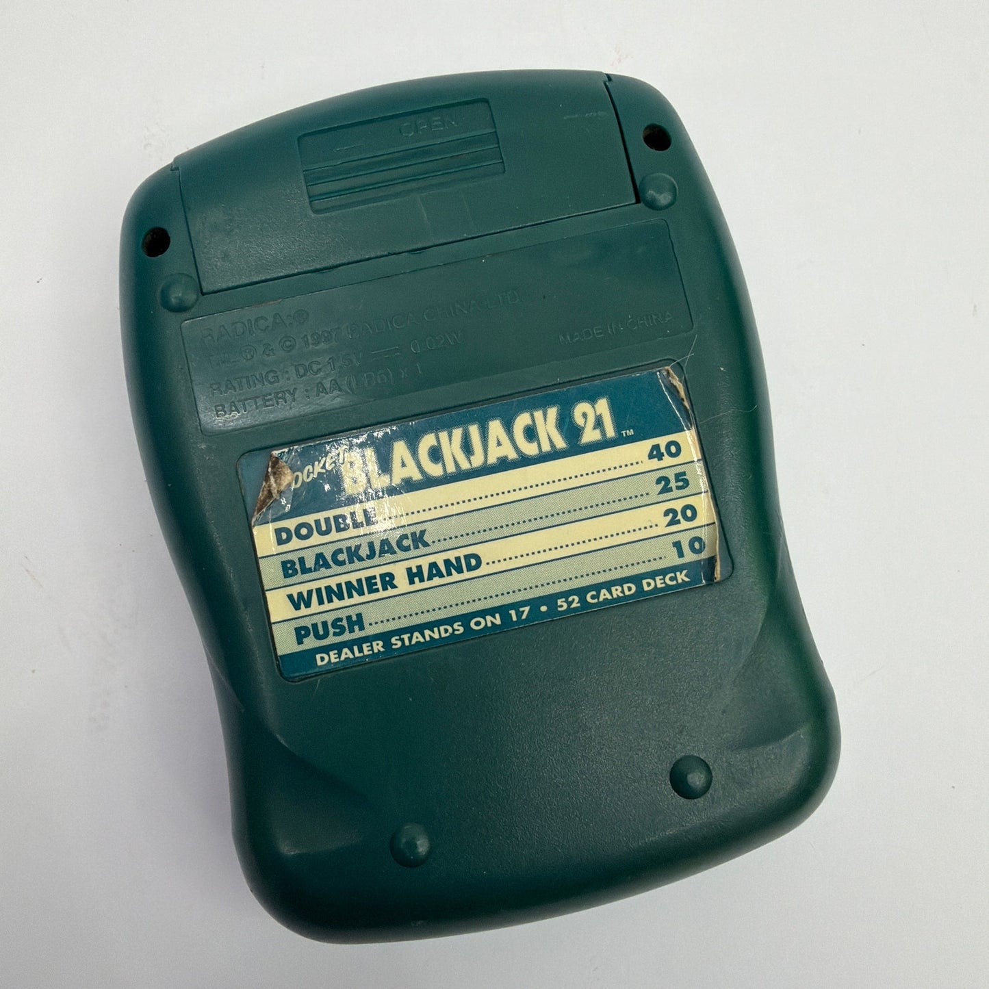 Radica Pocket Blackjack 21 Handheld Electronic Game Tested Working