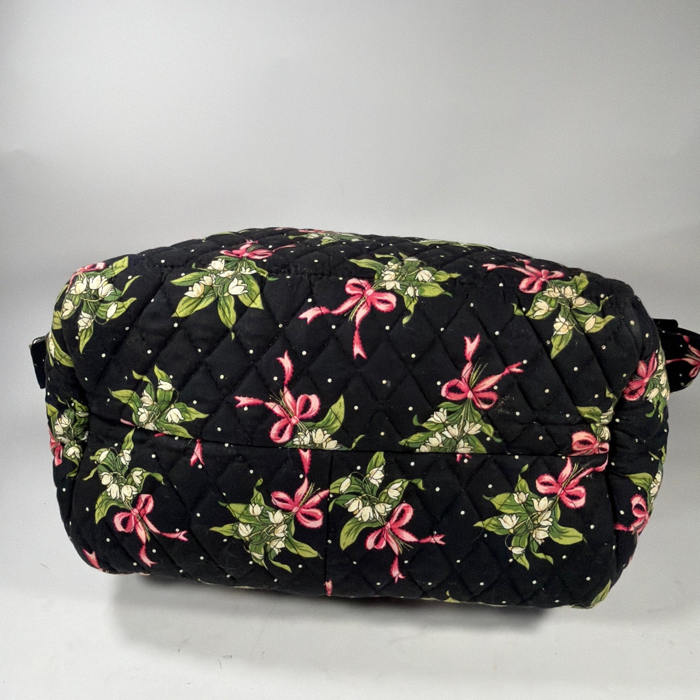 Vera Bradley Quilted Shoulder Bag Floral Bow Print Approx 12x6x10