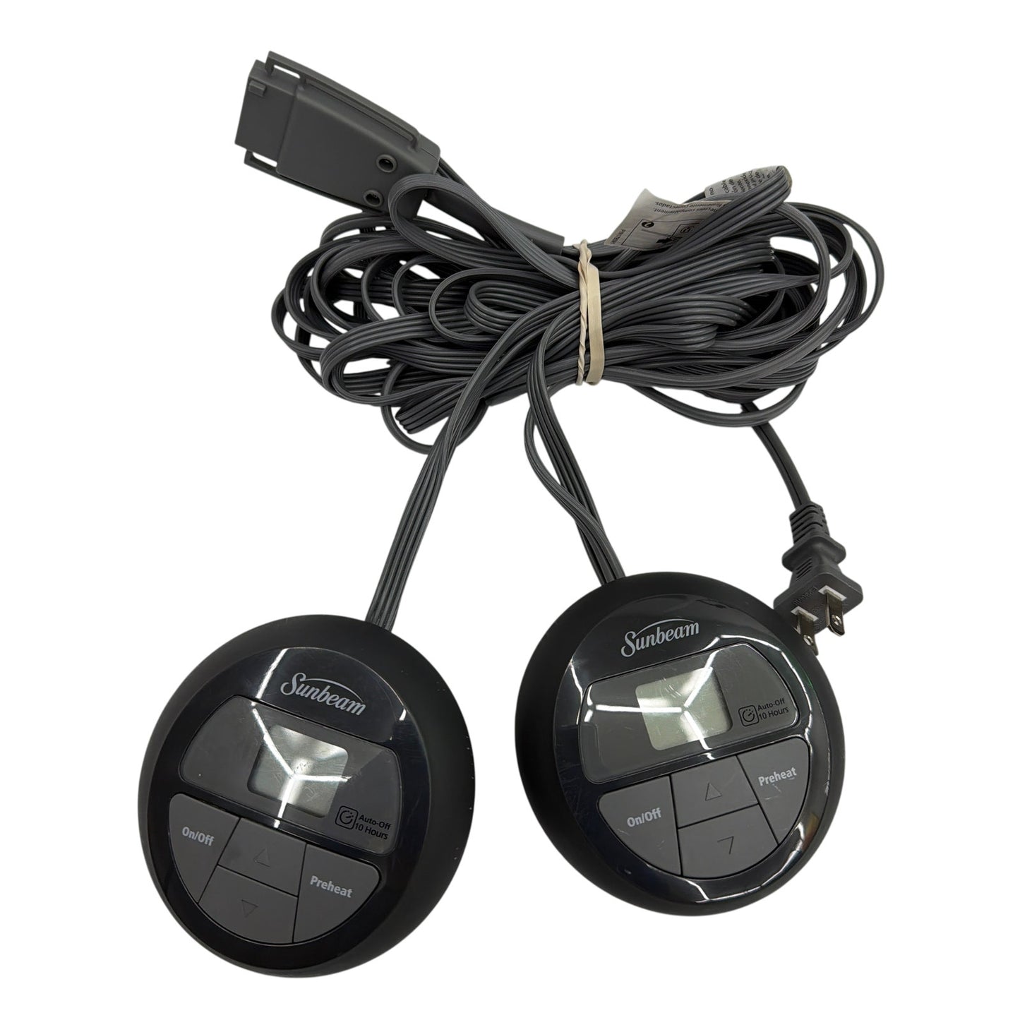 Sunbeam Dual Heated Blanket Controller Set Style Z85KQ 4-Prong Black Gray