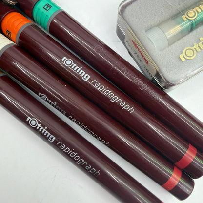 rOtring Rapidograph F Technical Pen Set w/ Case, Tips & Accessories