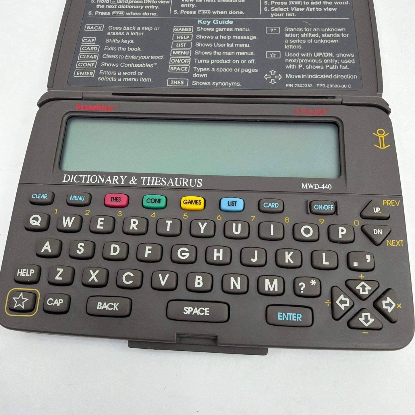 Franklin Bookman MWD-440 Electronic Dictionary & Thesaurus Tested Working