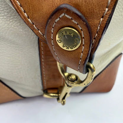 Ghurka Cavalier II No. 97 Weekender Duffel Bag Cream Leather Tan Trim