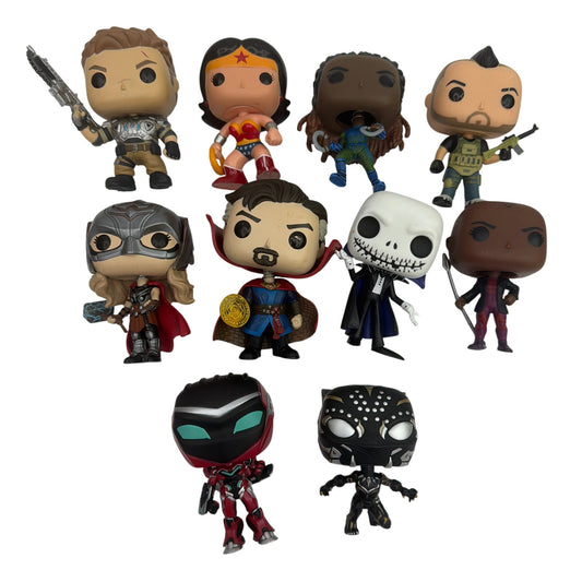 Funko Pop Vinyl Figure Lot of 10 Marvel DC Disney Mixed Loose No Boxes
