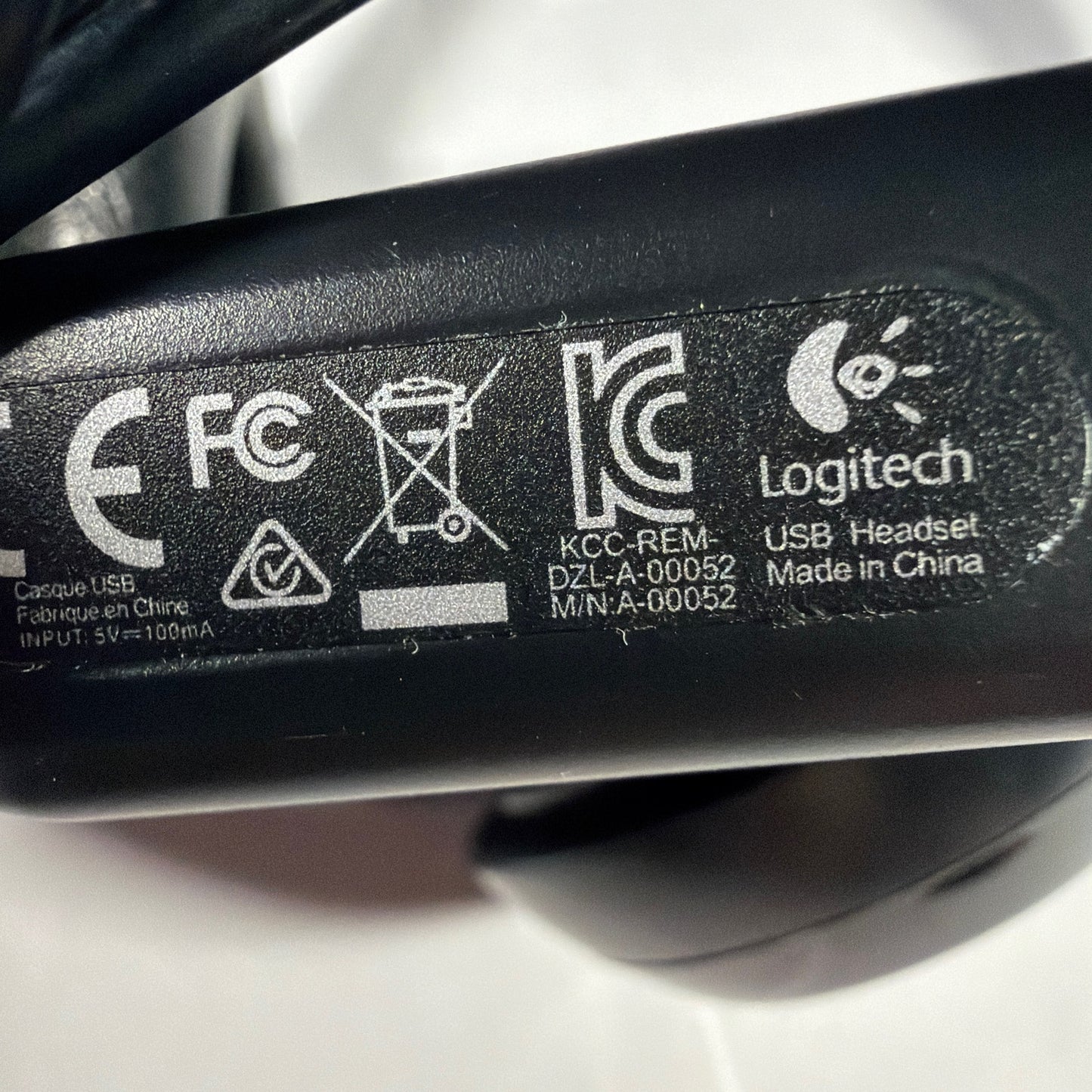 Logitech USB Headset A-00052 Wired with Mic Black Tested