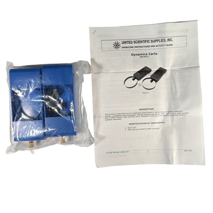 United Scientific Supplies DNCART2 Dynamics Carts Set of 2 Blue Physics Lab