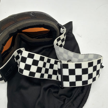 Belsun Youth Ski/Snowboard Goggles Black Frame Checkered Strap w/ Pouch
